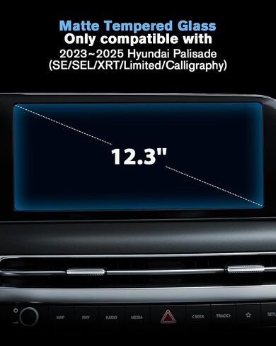 For 2026 Hyundai Palisade& 2025 Ioniq 9 Screen Protector 12.3 Inch Full-Coverage One-Piece Nano Anti-Scratch Ultra-Tough Touchscreen *2 Accessories - No More Scratch&Fingerprint in Saudi Arabia
