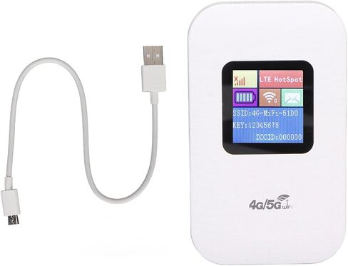 4G Portable Modem, Unlocked Mobile Hotspot Rechargeable Battery Router, Micro Card Slot Up to 10 Users 1.44in LED Display 2100mAh 4G LTE Router for Phone PC Tablet, NO 5G in Saudi Arabia