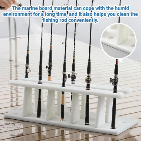 Holiday Gift for Anglers - Winter Heavy Duty Fishing Rod Holder Rack for Boat Dock, Marine Board Rod Storage Organizer with 15 Slots - 28 x 14.5 x 8 Inches, Outdoor Garage Pole Mount in Saudi Arabia