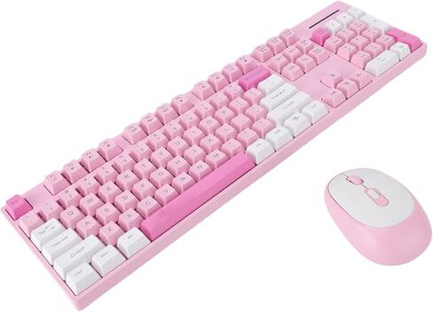 GOWENIC Wireless Keyboard and Mouse Combo, 2.4G Rechargeable Compact Quiet Full Size Keyboard with 104 Keys and Optical Mouse, with Comfortable Palm Rest, for PC Laptop Notebook (Type 2) in Kuwait
