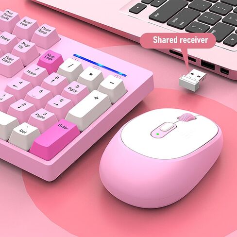 GOWENIC Wireless Keyboard and Mouse Combo, 2.4G Rechargeable Compact Quiet Full Size Keyboard with 104 Keys and Optical Mouse, with Comfortable Palm Rest, for PC Laptop Notebook (Type 2) in Kuwait