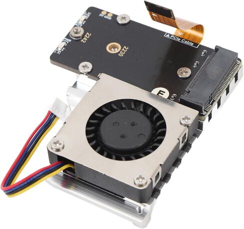 SUNGOOYUE PCIe إلى M.2 لوح مهايئ وحدة نقل سريع للبيانات PCIe إلى M.2 محول مع مروحة لـ Pi 5 in Saudi Arabia