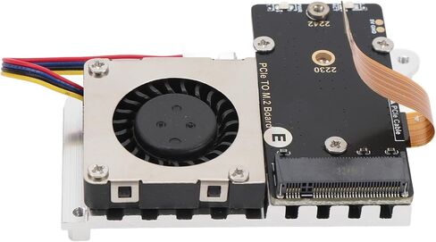 SUNGOOYUE PCIe إلى M.2 لوح مهايئ وحدة نقل سريع للبيانات PCIe إلى M.2 محول مع مروحة لـ Pi 5 in Saudi Arabia