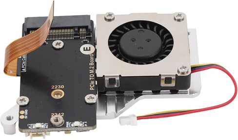 SUNGOOYUE PCIe إلى M.2 لوح مهايئ وحدة نقل سريع للبيانات PCIe إلى M.2 محول مع مروحة لـ Pi 5 in Saudi Arabia