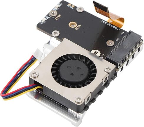 SUNGOOYUE PCIe إلى M.2 لوح مهايئ وحدة نقل سريع للبيانات PCIe إلى M.2 محول مع مروحة لـ Pi 5 in Saudi Arabia