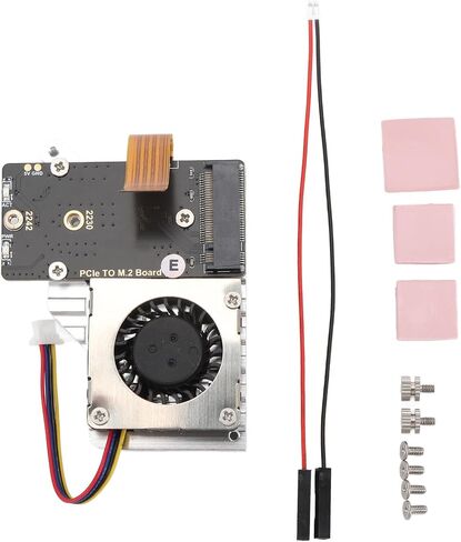 SUNGOOYUE PCIe إلى M.2 لوح مهايئ وحدة نقل سريع للبيانات PCIe إلى M.2 محول مع مروحة لـ Pi 5 in Saudi Arabia