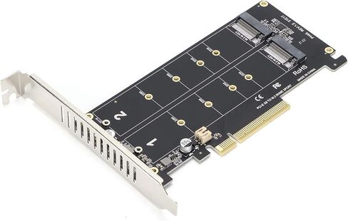 بطاقة محول SUNGOOYUE PH45 PCIe، Dual M.2 NVMe SSD، سرعة نقل 32 جيجابت في الثانية، متوافق مع مفتاح M، مع مجموعة التثبيت (ph45) in Kuwait