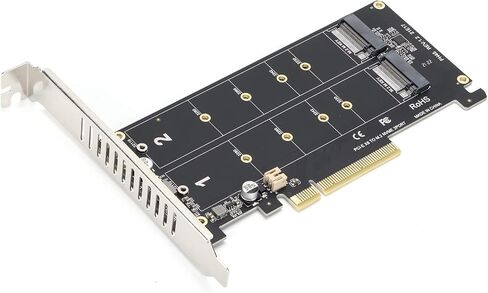 بطاقة محول SUNGOOYUE PH45 PCIe، Dual M.2 NVMe SSD، سرعة نقل 32 جيجابت في الثانية، متوافق مع مفتاح M، مع مجموعة التثبيت (ph45) in Kuwait