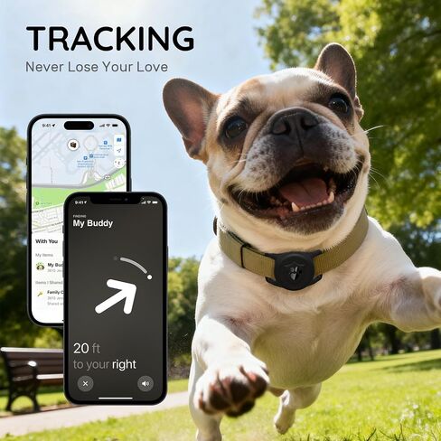 لحامل طوق الكلب AirTag، لحامل بطاقات الهواء للكلاب، IP68-مقاوم للماء | سيليكون خفيف الوزن | مكافحة خسر | متينة للغاية | متوافق مع Apple AirTags (وردي) in Saudi Arabia