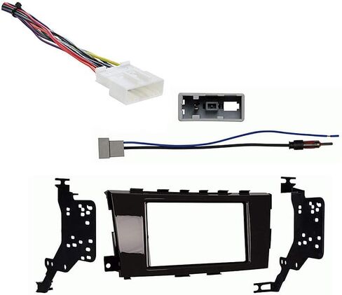 Harmony Audio HA-707552 Compatible with Nissan Altima Sedan 2013 2014 Aftermarket Radio Harness Adapter, MET13-95-7617GHG Double DIN Dash Kit and HA-40NI12 Aftermarket Antenna Adapter in Saudi Arabia