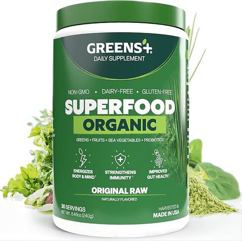 Greens+ Organic Wild Berry Superfood Powder Packet, Superfoods for Morning Kick, Energy & Vitality Boost, Nutrition & Vibrant Health, Dietary Supplement, Vegan Soy/Dairy/Gluten Free (15 Sticks) in Saudi Arabia