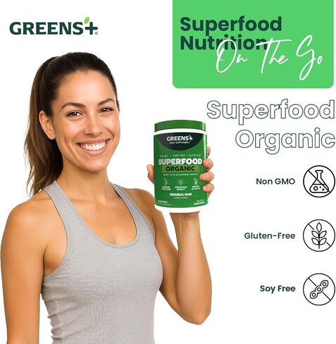 Greens+ Organic Wild Berry Superfood Powder Packet, Superfoods for Morning Kick, Energy & Vitality Boost, Nutrition & Vibrant Health, Dietary Supplement, Vegan Soy/Dairy/Gluten Free (15 Sticks) in Saudi Arabia