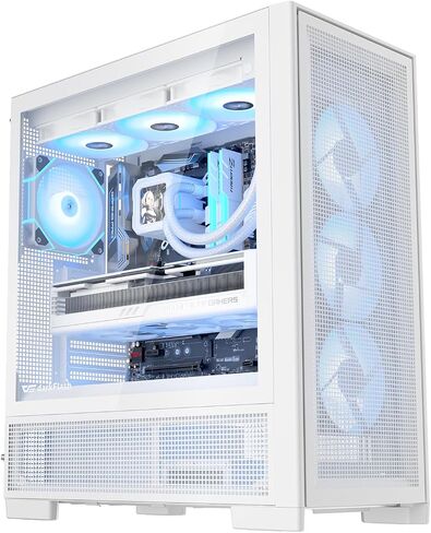 darkFlash AIR NOVA Full Tower E-ATX PC Case, Six-Sided Ventilated Gaming Case, Up to 420mm Radiator, Vertical GPU Mount, Back Connect, Type C, High Airflow, 7 x PWM Fans Included (White) in Saudi Arabia