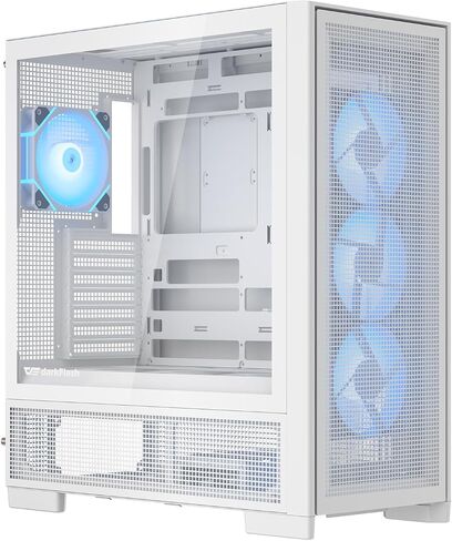 darkFlash AIR NOVA Full Tower E-ATX PC Case, Six-Sided Ventilated Gaming Case, Up to 420mm Radiator, Vertical GPU Mount, Back Connect, Type C, High Airflow, 7 x PWM Fans Included (White) in Saudi Arabia