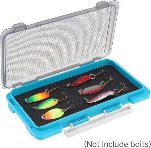 OriGlam Fishing Tackle Box Slit Foam Case, Super Slim Fishing Lures Jig Box Hooks Spinners Spoons Storage Tackle Tray, (6.8 * 3.8 * 0.8inch) (Blue) in Saudi Arabia