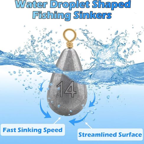 Fishing Weights Sinkers Kit, 25pcs 5 Sizes Bass Casting Drop Shot Weights Lead Fishing Weights for Catfish Saltwater Freshwater in Saudi Arabia