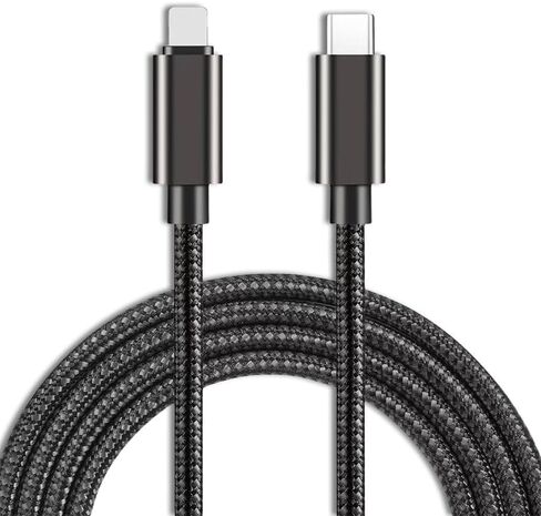 شاحن آيفون سريع، 6FT USB C إلى (لكابل Lightning)، كابل شاحن متين من النوع C لهاتف iPhone 14/13/12/11 Pro Max/XS MAX/XR/XS/iPad، أسود in Saudi Arabia