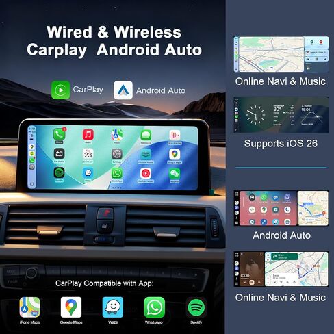 وحدة رأس Linux لسيارة BMW 3 Series F30 F31 F32 F33 F34 NBT CIC نظام CarPlay اللاسلكي Android Auto Radio مع كاميرا عكسية 720P AHD 2012-2017 in Saudi Arabia