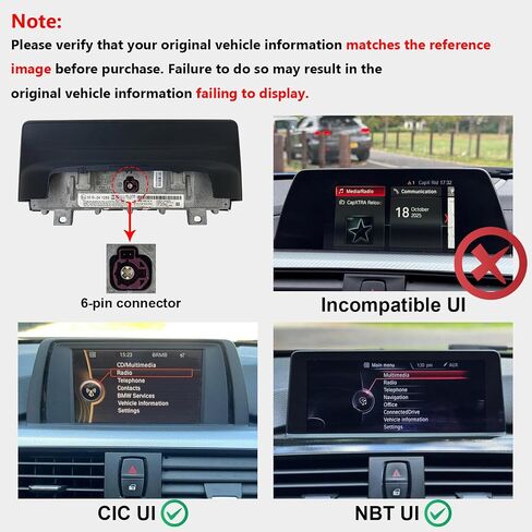 وحدة رأس Linux لسيارة BMW 3 Series F30 F31 F32 F33 F34 NBT CIC نظام CarPlay اللاسلكي Android Auto Radio مع كاميرا عكسية 720P AHD 2012-2017 in Saudi Arabia