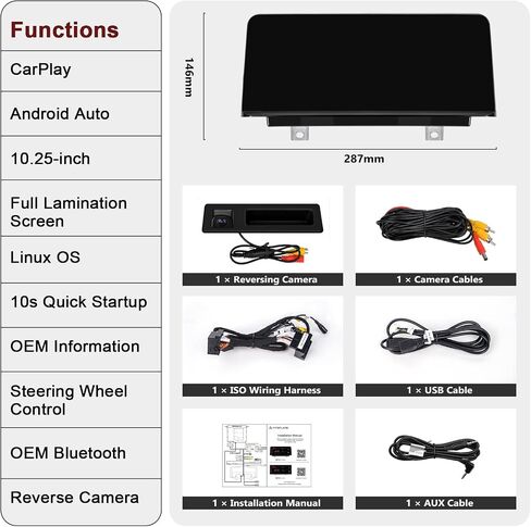 وحدة رأس Linux لسيارة BMW 3 Series F30 F31 F32 F33 F34 NBT CIC نظام CarPlay اللاسلكي Android Auto Radio مع كاميرا عكسية 720P AHD 2012-2017 in Saudi Arabia