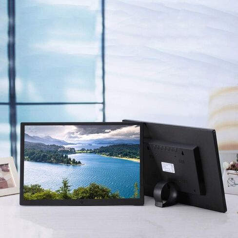 إطار صور رقمي مقاس 15.4 بوصة، شاشة IPS عالية الدقة 1280x800، مدخل HDMI، تشغيل فيديو 1080 بكسل، أسود. in Kuwait