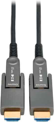 Tripp Lite Long Distance 8K HDMI Fiber Active Optical Cable (AOC), 66 Feet / 20 Meters, Detachable Connectors for Micro-HDMI, UHD 8K@60Hz, HDR, HDCP 2.3, Black, 3-Year Warranty (P568FMM-20M-8K6) in Saudi Arabia