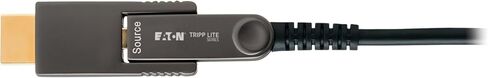 Tripp Lite Long Distance 8K HDMI Fiber Active Optical Cable (AOC), 66 Feet / 20 Meters, Detachable Connectors for Micro-HDMI, UHD 8K@60Hz, HDR, HDCP 2.3, Black, 3-Year Warranty (P568FMM-20M-8K6) in Saudi Arabia