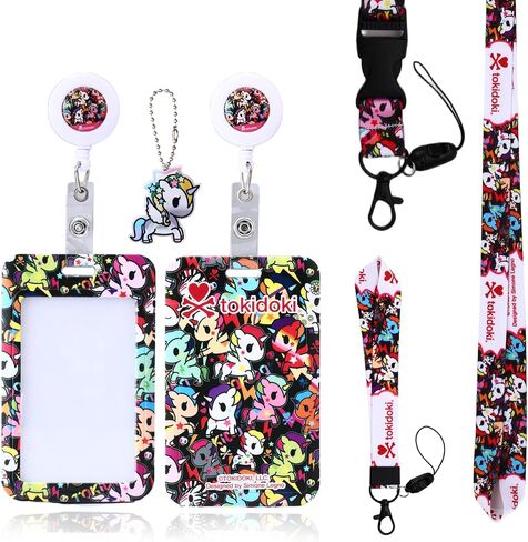 Tokidoki 5 Pack Cute Unicorn Lanyards for ID Badges, Funny Cartoon Retractable Badge Holder in Saudi Arabia