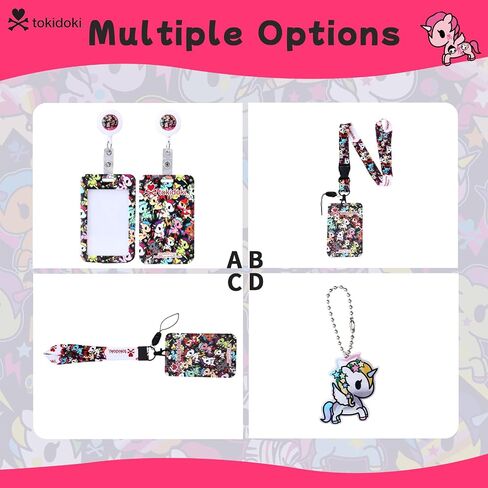 Tokidoki 5 Pack Cute Unicorn Lanyards for ID Badges, Funny Cartoon Retractable Badge Holder in Saudi Arabia