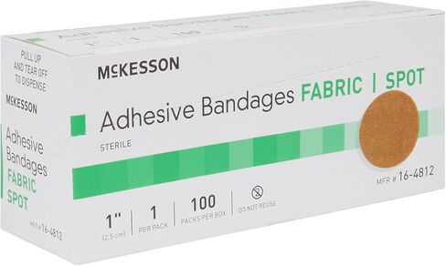 McKesson Adhesive Bandages, Sterile, Fabric Spot, 1 in, 100 Count, 4 Packs, 400 Total in Saudi Arabia