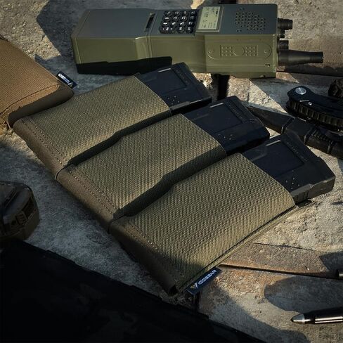 IDOGEAR Triple Mag Pouches Tactical Molle Rifle Magazine Pouch Elastic Insert 5.56/7.62mm M4 AK AR Magazine Holder Open Top for Tactical Vest & Cummerbund in Saudi Arabia