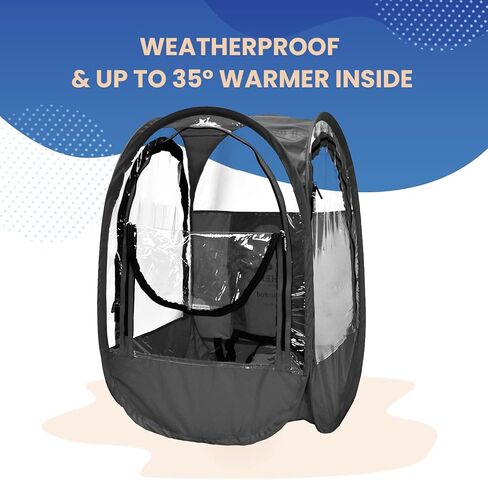 WeatherPod® StadiumPod® The Original Pop-Up Pod - 1 Person Wearable Stadium Pod - Protection from The Wind, Rain, and Cold - Weather Pod for The Bleachers - Personal Tent for Sporting Events in Saudi Arabia