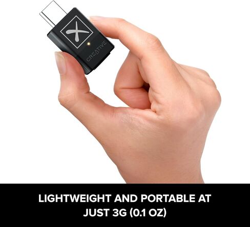 Creative BT-W3 Bluetooth 5.0 USB-C Audio Transmitter, aptX LL and aptX HD, 3.5 mm Analog Mic for Voice Chat Support, Codec Indicator and Selection, Plug-and-play for PS4, Nintendo Switch, PC, and Mac in Saudi Arabia