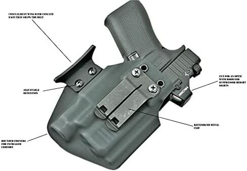 حافظة IWB Kydex خفيفة الوزن لغلوك 48 مع Streamlight TLR 7 SUB | IWB Kydex الحافظة لغلوك 48 MOS | حافظة سلسلة التعتيم in Kuwait