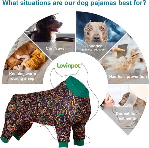 LovinPet Pets Costume, Anti Licking & Anxiety Calming Dog Clothes, Lightweight Stretchy Half Moon Mineral Prints Dog Jumpsuit for Large Dogs Pitbull Clothes Party Dog Costume M in Saudi Arabia