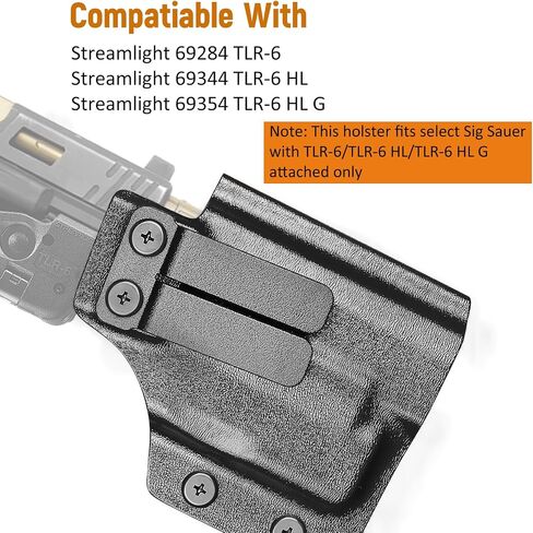 PROUS IWB Kydex Light Holster Fit Sig Sauer P365/P365X/P365 SAS/ P365XL w/TLR-6/TLR-6 HL/TLR-6 HL G، حامل إخفاء حزام الخصر الداخلي، قطع بصري، Adj. غير قادر والاحتفاظ، اليد اليمنى in Kuwait