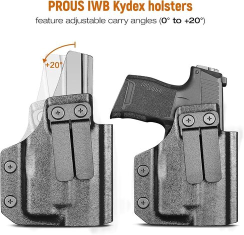 PROUS IWB Kydex Light Holster Fit Sig Sauer P365/P365X/P365 SAS/ P365XL w/TLR-6/TLR-6 HL/TLR-6 HL G، حامل إخفاء حزام الخصر الداخلي، قطع بصري، Adj. غير قادر والاحتفاظ، اليد اليمنى in Kuwait