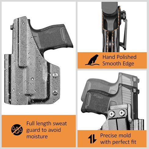 PROUS IWB Kydex Light Holster Fit Sig Sauer P365/P365X/P365 SAS/ P365XL w/TLR-6/TLR-6 HL/TLR-6 HL G، حامل إخفاء حزام الخصر الداخلي، قطع بصري، Adj. غير قادر والاحتفاظ، اليد اليمنى in Kuwait