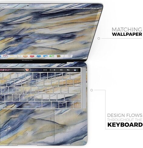مجموعة أدوات لاصقة مقاومة للخدش لكامل الجسم من Design Skinz Papered Slate متوافقة مع MacBook 16 بوصة Pro (A2141) in Saudi Arabia