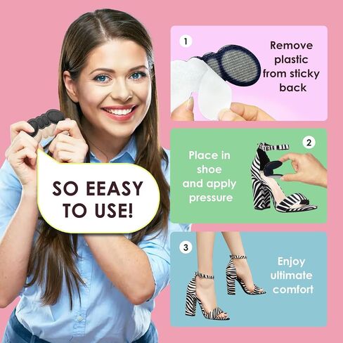 Metatarsal Pads Women, Forefoot Gel Pads Shoe Inserts, Foot Cushion Pads Reusable All Day Pain Relief, Ball of Foot Cushions, Anti Sliding Shoe Pads, Reduce Blisters, High Heel Inserts (3-Pairs) in Saudi Arabia