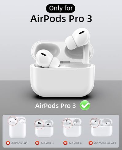 حافظة TiMOVO لجهاز AirPods Pro 3 (2025) مع قفل آمن، مضاد للتلطخ، غطاء شفاف ناعم من مادة TPU لجهاز Apple AirPod Pro الجيل الثالث مع وظيفة حامل الهاتف، سلسلة مفاتيح ومجموعة تنظيف، شفاف in Kuwait
