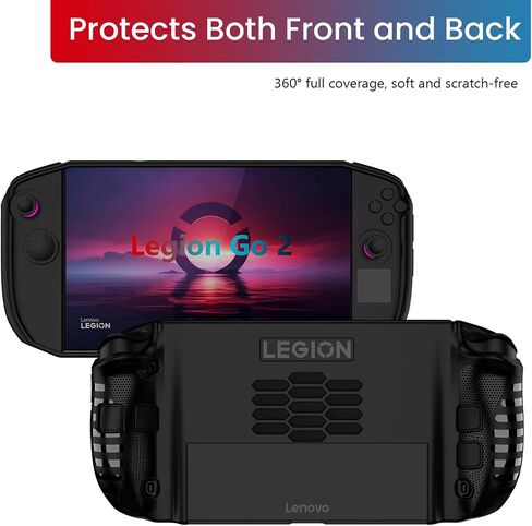 for Lenovo Legion Go 2 Silicone Grip Case,Soft Skin Silicone Full Protective Case Cover with Lenovo Legion Go 2-Black in Saudi Arabia
