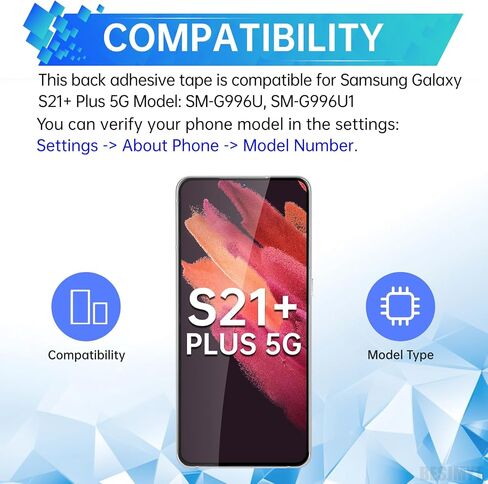 3 قطع شريط لاصق لغطاء باب البطارية لهاتف Samsung Galaxy S21+ Plus 5G غطاء خلفي لاصق شريط لاصق بديل لهاتف samsungs21+ Plus 5g SM-G996U SM-G996U1 in Kuwait