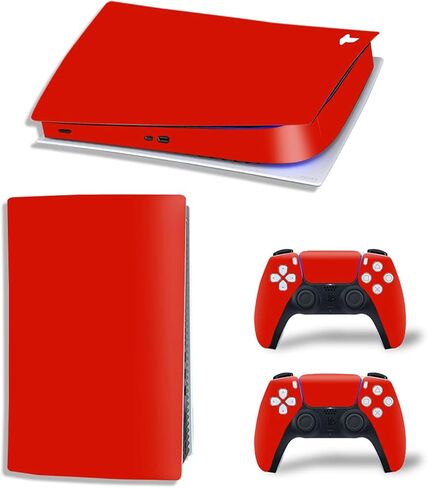 ملصق جلدي لوحدة التحكم PS5 ووحدة التحكم اللاسلكية، مجموعة كاملة من غطاء واقٍ من الفينيل للإصدار الرقمي (وردي) in Kuwait