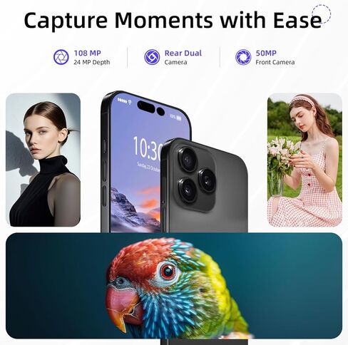 هاتف ذكي A16 PRO M، هاتف خلوي غير مغلق بسعة 12+256 جيجابايت/1 تيرابايت، هاتف 2025-Android 15، بطارية 6800 مللي أمبير في الساعة، كاميرا 108 ميجابكسل + 50 ميجابكسل، شاشة عالية الدقة 6.9 بوصة + 120 هرتز، ثنائي شريحة الاتصال/معرف الوجه/هاتف 5G - رمادي in Kuwait