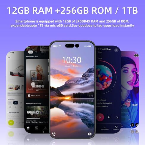 هاتف ذكي A16 PRO M، هاتف خلوي غير مغلق بسعة 12+256 جيجابايت/1 تيرابايت، هاتف 2025-Android 15، بطارية 6800 مللي أمبير في الساعة، كاميرا 108 ميجابكسل + 50 ميجابكسل، شاشة عالية الدقة 6.9 بوصة + 120 هرتز، ثنائي شريحة الاتصال/معرف الوجه/هاتف 5G - رمادي in Kuwait