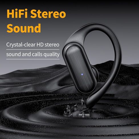 Wireless Earbuds,Bluetooth Headphones 80hrs Play Back Sport Earphones with LED Display Over-Ear Buds with Earhooks Built-in Mic IPX7 Waterproof Headset for Workout Grey (Upgrade Black) in Saudi Arabia
