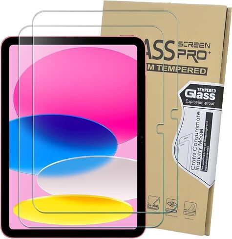 2 Pack Screen Protector for iPad 10.9 inches (10th Generation, Model 2022) Screen Protector Tempered Glass, Face ID & Apple Pencil Compatible, Ultra Resistant, Case Friendly in Saudi Arabia