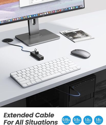 4 منافذ USB Hub USB Splitter مع منفذ RJ45 Ethernet، محول موسع USB 3.0 متعدد المنافذ مع كابل 0.15 متر للكمبيوتر المحمول من النوع A، محرك أقراص فلاش، وحدة التحكم، لوحة المفاتيح، الماوس، محرك الأقراص الصلبة in Saudi Arabia