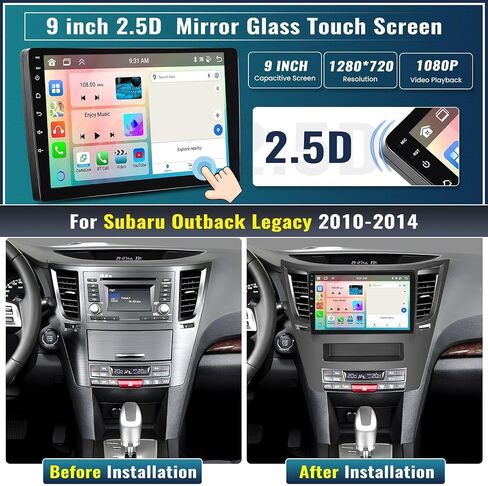 UNITOPSCI 2G+64G Android Car Stereo for Subaru Outback Legacy 2010-2014 Apple CarPlay Android Auto, 9 Inch HD Touch Screen GPS Navigation Bluetooth Mirror Link WiFi FM/RDS SWC+ Bakup Camera Mic in Saudi Arabia